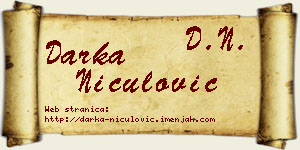Darka Niculović vizit kartica